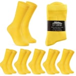 Chaussettes Mi-Mollet Homme - Paquets Multiples de Doux et Confortable Chaussette Coton Homme Taille Unique 40-45 (Jaune-Lot de 6)