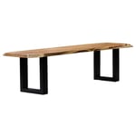 Banc 190 cm en bois d'acacia massif et pieds luge métal noir - ottawa