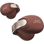 JVC nearphones Style Clip d'oreille Ecouteurs sans Fils avec Boucle Brillante, Confortables, Bluetooth 5.3, Connexion multipoints, autonomie 24H, Application dédiée- HA-NP1T-T (Marron)