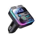 JOYROOM 48W Transmetteur FM Bluetooth Voiture,【Basses & HiFi Stereo】 Adaptateur Bluetooth 5.3 Voiture,【30W PD & 18W QC】 Radio Allume Cigare Bluetooth Kit Main Libre & Double Micro, Bluetooth & U-Disk