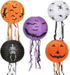 Paperilyhty, 5 osainen taitettava Halloween paperilyhty Pumpkin Witch Spider Moniväriset Halloween koristeet Soveltuu sisä ja ulkotilojen Halloween juhlakoristeisiin