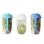 3Pcs Salad Meal Shaker Cup with Fork and Salad Dressing Holder P9F96807