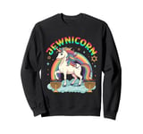 Funny Hanukkah Jewnicorn Unicorn Girl LGBT Jewish Chanukah Sweatshirt