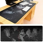 Gaming Mouse Pad Large XL World Map Desk Mat PC Computer Keyboard Black