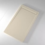 Receveur de douche 90x160 cm extra plat CLEVER en resine surface ardoisee beige