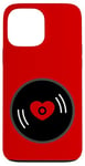 Coque pour iPhone 13 Pro Max disque vinyle vintage cœur album rouge valentines mignon rétro