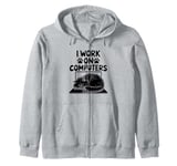 I Work On Computers Persian Longhair Cat Zip Hoodie