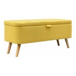 Banquette & Coffre en Tissu "Olean" 111cm Jaune