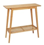 WENKO Table Console Kona, Meuble d'appoint en Bambou certifié FSC® avec Tablette, idéale pour Les Petites pièces, l'entrée, Le Hall, Robuste et Durable, (l x h x p) : 80 x 76 x 30 cm, Naturel