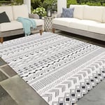 Vamcheer Tapis Salon Lavable 200x300 - Grand Tapis Salle a Manger,Moquette Chambre/Descente de Lit,Tapis de Sol Lavable en Machine,Tapis terrasse, Couloir,Antidérapant et résistant,Noir/Blanc