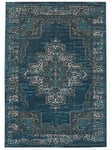 RugVista, Vintage Vega, Fait à la Machine, Tapis, Moderne, Pile Courte, 160 x 230 cm, Rectangle, Oeko-Tex Standard 100, Polyester, Couloir, Chambre, Cuisine, Salon, Pétrole Turquoise