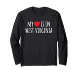 MY HEART IS IN WEST VIRGINIA Cute American State Long Sleeve T-Shirt