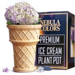 Nebula Colors Pot de Fleurs en céramique avec Trou de Drainage pour intérieur et extérieur - Idéal pour Les Plantes Grasses et Plantes Moyennes - 17,8 cm