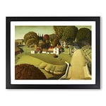 The Birthplace Of Herbert Hoover By Grant Wood Classic Painting Framed Wall Art Print, Ready to Hang Picture for Living Room Bedroom Home Office Décor, Black A3 (46 x 34 cm)
