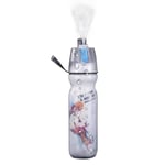 DFVX Keep Cool Insulated Bike Sports Water Bottle Spray Mist Squeeze Bottle 500ml Misting Portable Outdoor Double-deck Spray