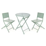 Ibergarden Ensemble de Table avec 2 chaises Vertes