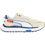 Puma Wild Rider Displaced Mens Beige Trainers Satin - Size UK 9.5