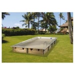 Piscine hors sol bois rectangulaire - 350x650x140cm -  Liner Beige- LINEA  