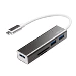 USB-C Hub 3 -portti + muistikortinlukija