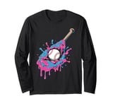 Baseball Home Plate Drip Ice Cream Sprinkles, Baseball Bat Long Sleeve T-Shirt