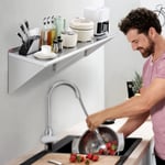 VEVOR Étagère Murale Tablette Flottante Inox 1524x457x63mm Charge 204kg Cuisine