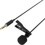 SABRENT Microphone PC Jack 3.5mm Jack Audio avec Clip, Micro Cravate Interview Condensateur omnidirectionnel pour Smartphones Android, iPhone, Microphone JVC, autoradio, (AU-SMCR)