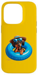 Coque pour iPhone 14 Pro P.D.Moreno Flotteur gonflable pour piscine Motif teckel