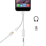 2 en 1 adaptateur Lightning pour iPhone 7 7 Plus, chargeur and 3.5 mm écouteurs jack Cable adaptateur -XX-USB-I7-BB16