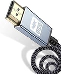 Câble HDMI 4K 7.5m,Câble HDMI 2.0 Haute Vitesse par Ethernet en Nylon Tressé Supporte 4K@60Hz 2K@144Hz 3D/HDR Retour Audio-Cordon HDMI pour Lecteur Blu-Ray/PS3/PS4/TV 4K Ultra HD/Ecran (Gris)