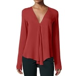 Women'S Shirt Fashion Women Blouses Elegant Top Women'S Blouse Shirts Plus Size Chic Female Tunic Ladies Long Sleeve White Clothing-Wine_Red_Blouse_Xxxl