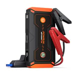 Powrun P-ONE Jump Starter Power Pack,2000A Peak Portable Car Jump Starter Power Bank(up to 8.0L Gas and 6.5L Diesel),12V Battery Jump Starter with LED Flashlight,Type-C Input,Carry Case (Orange)