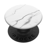 PopSockets Elegant White Marble-Look - Black Grey White - Simple Modern PopSockets Swappable PopGrip