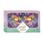 Janod 3 Tableaux 2 Tubes de Paillettes-Thème Fées-Kit Loisir Créatif Enfant-Développement Créativité et Concentration – Dès 5 Ans-J09171, J09171, Multicolore