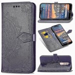 Nokia 4.2 Case Cover Emboss Mandala Magnetic Flip Protection Stötsäkert - Violet