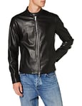 Armani Exchange Men's Eco-leather Blouson Bomber Jacket, Black, S UK