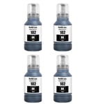 Non-OEM Ink for Epson EcoTank ET-2856 Inkjet Printer refill 102 Bottle Black x 4