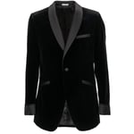 DOLCE & GABBANA Silk Velvet Blazer Jacket Tuxedo Black 48 US 38 M 13222