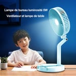 Ventilateur Mural Mini Climatiseur Mobile Pliable Evolutif Ventilateur de bureau Climatiseur Ventilateur Lampe de table Bleu