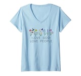 Womens Love God and Love People Shirt,Love the People God Gave You V-Neck T-Shirt