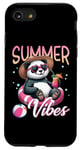 Coque pour iPhone SE (2020) / 7 / 8 Flotteur de natation panda amusant Summer Vibes Beach Lovers