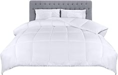 Utopia Bedding Couette Légère 200 x 200 cm, Couette 4 Saisons avec Onglets d'angle, Couette en Microfibre avec Rembourrage en Fibre Creuse (Blanc)