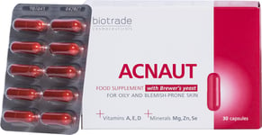 Biotrade Acnaut Food Supplement Vitamins Blemished Prone Oily Skin Care 30 Pills