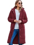 Zeagoo Veste D'hiver Femme Parka Parka Fonctionnelle avec Capuche Amovible Imperméable, Coupe-Vent, Respirant Bordeaux L