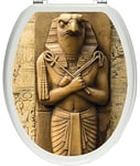 pixxp Rint 3D WCS 2344 _ 32 x 40 Dieu égyptien Horus comme Matériau Doux Autocollant pour abattant de Toilettes, WC, Klo Couvercle, Brillant, Multicolore, 40 x 32 cm