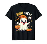 Funny Halloween Ghost Bruh I Mean Boo Skull Pumpkin Candy T-Shirt