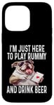 Coque pour iPhone 14 Pro Max Funny I'm Just Here To Play Rummy And Drink Beer Jeu de cartes