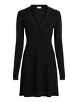 Calvin Klein Jeans V-Neck Rayon Sweater Dress Svart