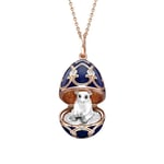 Faberge Heritage Rose Gold Dark Blue Locket with Polar Bear Surprise