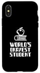 Coque pour iPhone X/XS Étudiant le plus cool du monde, jeu de mots, paresseux, stupide, université