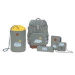 LÄSSIG Set cartable avec sac de sport, trousse à crayons, trousse à stylos, sac de gym et sac pectoral dès 6 ans/School Bag Set Adventure Bus